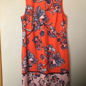 Vince Camuto Floral Midi Dress - Orange and Pink